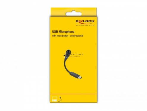 DeLock USB Microphone with Gooseneck and Mute Button