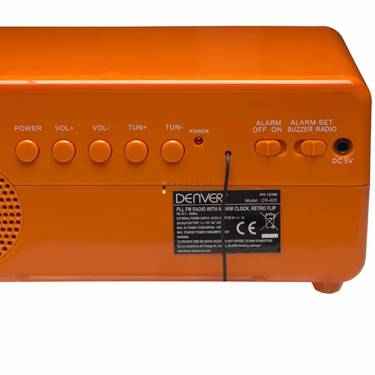 Denver CR-425 Retro Clock Radio Black/Orange