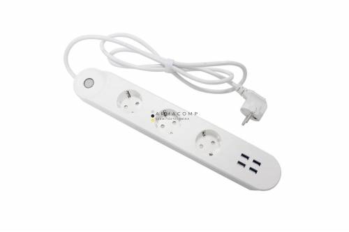 Denver SHP-300U Smart Home Power Strip 3in1 + 4xUSB White