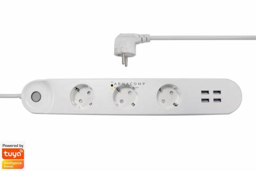 Denver SHP-300U Smart Home Power Strip 3in1 + 4xUSB White