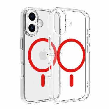 Dviced Magsafe iPhone 16 clear case Red