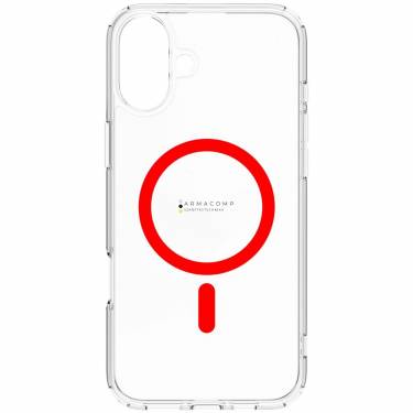 Dviced Magsafe iPhone 16 Plus case Red Clear