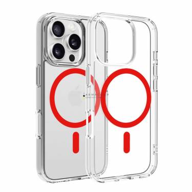 Dviced Magsafe iPhone 16 Pro clear case Red