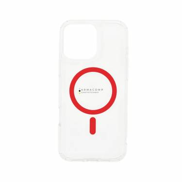 Dviced Magsafe iPhone 16 Pro clear case Red