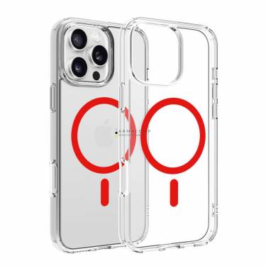 Dviced Magsafe iPhone 16 Pro Max clear case Red