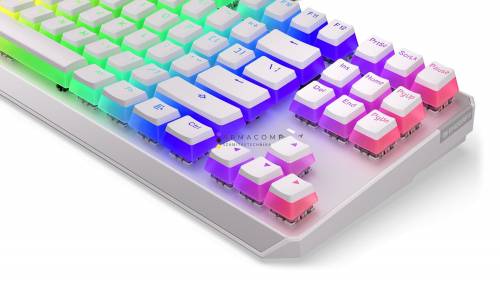 Endorfy Thock TKL Brown Switch Mechanical Keyboard Pudding Onyx White US