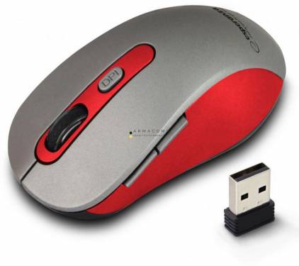 Esperanza Adara Wireless Optical Mouse Grey/Red