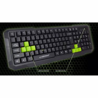 Esperanza Aspis Gaming Keyboard Black/Green UK