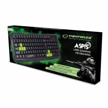 Esperanza Aspis Gaming Keyboard Black/Green UK