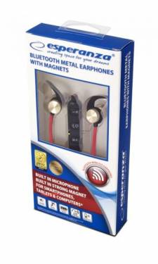 Esperanza EH186L Magnetic Bluetooth headset Red