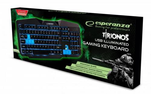 Esperanza Tirions Gaming Illuminated Keyboard Black/Blue UK