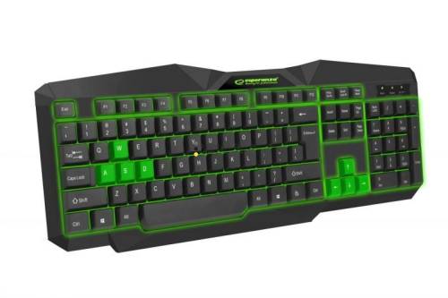 Esperanza Tirions Gaming Illuminated Keyboard Black/Green UK