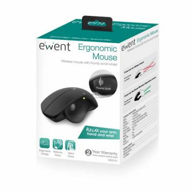 Ewent EW3151 Wireless Ergonomic mouse Black