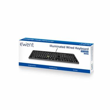 Ewent EW3267 Wired Keyboard with backlight Black HU