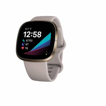 Fitbit Sense Lunar White/Soft Gold Stainless Steel