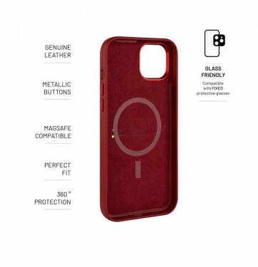 FIXED MagLeather for Apple iPhone 12/12 Pro, red