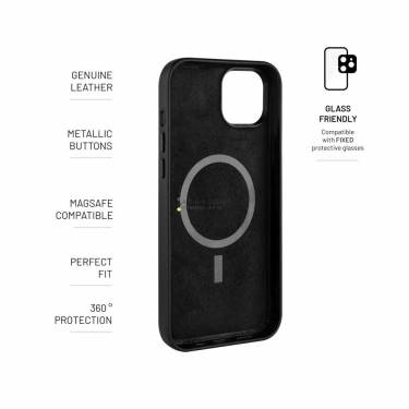 FIXED MagLeather for Apple iPhone 15 Plus, black