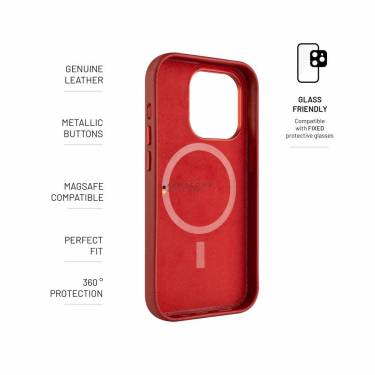 FIXED MagLeather for Apple iPhone 13 Pro, red