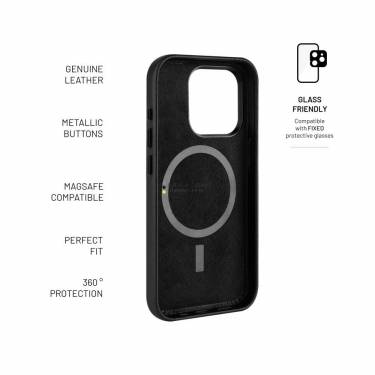 FIXED MagLeather for Apple iPhone 15 Pro, black