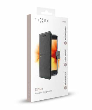 FIXED Opus oldalra nyíló telefon tok Xiaomi Redmi 9A telefonhoz, fekete