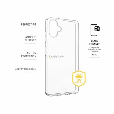 FIXED Slim AntiUV szilikon tok Samsung Galaxy A06 telefonhoz, átlátszó