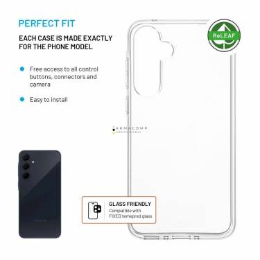 FIXED újrahasznosított anyagból készült AntiUV TPU hátlap Samsung Galaxy A35 5G készülékhez, átlátszó