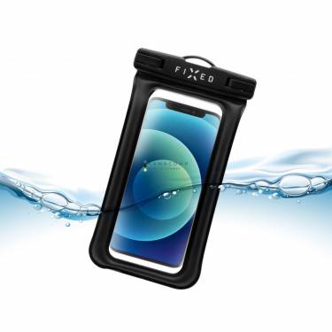 FIXED Waterproof floating pocket mobile phone Float Edge with IPX8 certification, Fekete