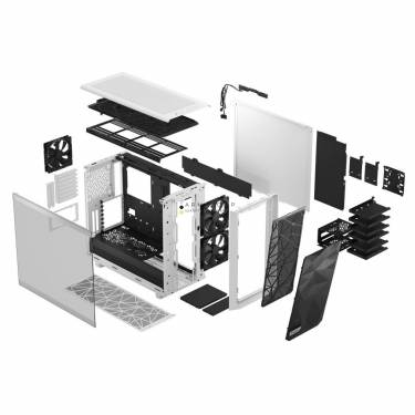 Fractal Design Meshify 2 Clear Tempered Glass White