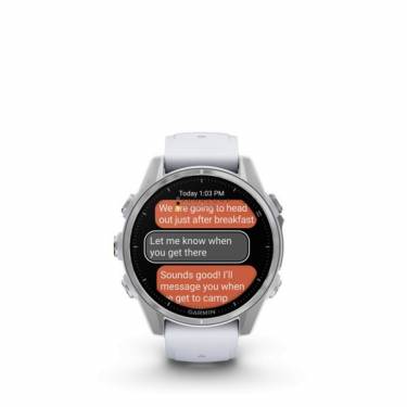 Garmin fenix 8 Silver with Whitestone Silicone Band