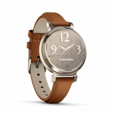 Garmin Lily 2 Classic Cream Gold with Light Brown Leather Strap