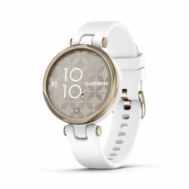 Garmin Lily Sport Edition Cream Gold Bezel with White Case and Silicone Band