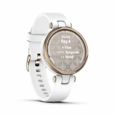 Garmin Lily Sport Edition Cream Gold Bezel with White Case and Silicone Band