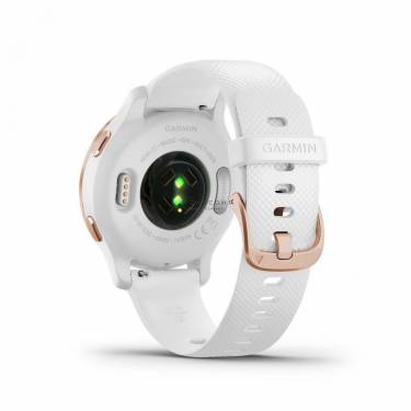 Garmin Venu 2S Rose Gold Stainless Steel Bezel with White Case and Silicone Band