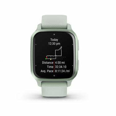 Garmin Venu Sq 2 Metallic Mint Aluminium Bezel with Cool Mint Case and Silicone Band