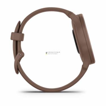 Garmin Vivomove Sport Cocoa Case and Silicone Band with Peach Gold Accents