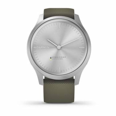 Garmin vívomove Style Silver Aluminum Case with Moss Silicone Band