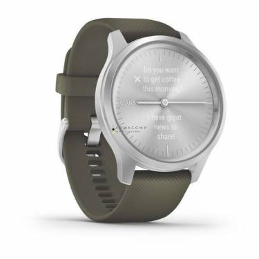 Garmin vívomove Style Silver Aluminum Case with Moss Silicone Band