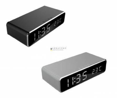 Gembird DAC-WPC-01-S Digital alarm clock with wireless charging function Silver