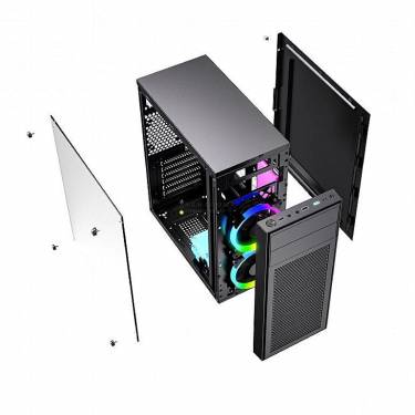 Gembird Fornax M100RGB Tempered Glass Black