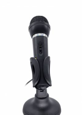 Gembird MIC-D-04 condenser microphone with desk-stand Black