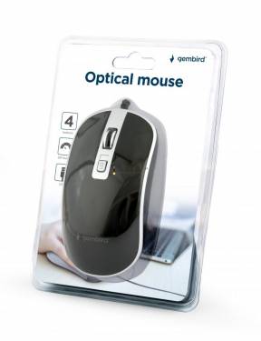 Gembird MUS-4B-06-BS Optical mouse Black/Silver