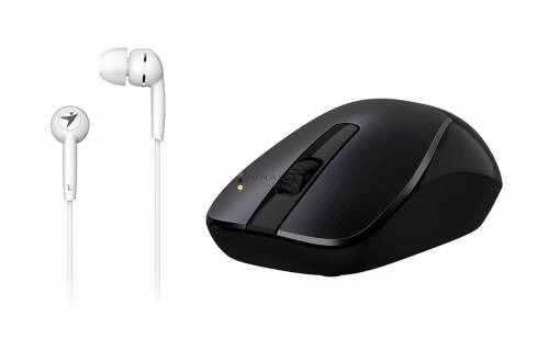 Genius MH-7018 wireless mouse Black + In-ear Headset White