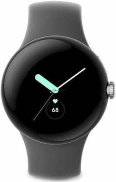 Google Pixel Watch Polished Silver with Charcoal Strap