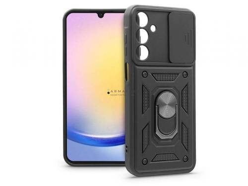 Haffner Haffner HF259180 ütésálló hátlap gyűrűvel és kameravédővel Samsung Galaxy A25 5G Slide Armor Black