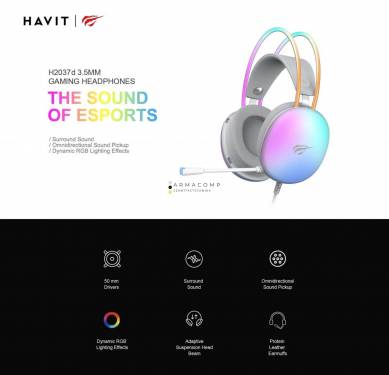 HAVIT Gamenote H2037d Gaming Headset White