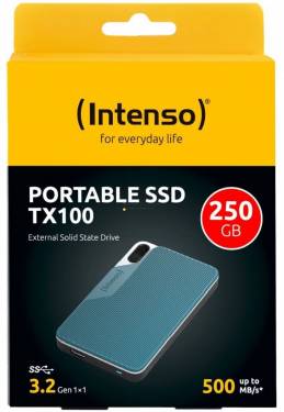 Intenso 250GB USB3.2 Type-C External SSD TX100 Grey/Blue