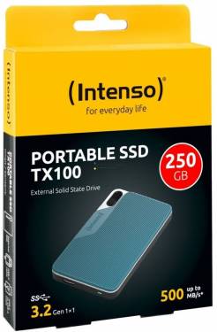 Intenso 250GB USB3.2 Type-C External SSD TX100 Grey/Blue