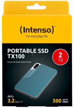 Intenso 2TB USB3.2 Type-C External SSD TX100 Grey/Blue
