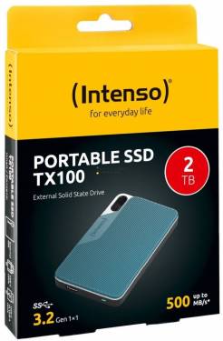 Intenso 2TB USB3.2 Type-C External SSD TX100 Grey/Blue