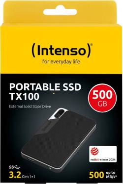 Intenso 500GB USB3.2 Type-C External SSD TX100 Black